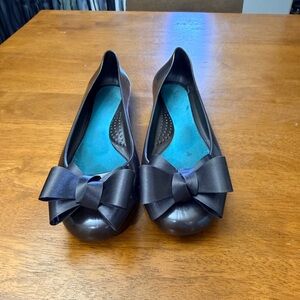Elegant Sable Brown Bow Flats Oka b